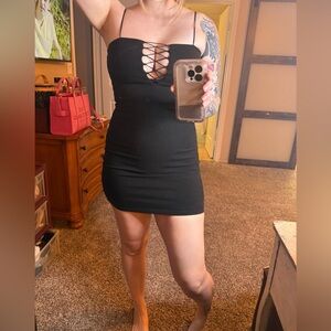 Forever 21 sexy black bodycon dress